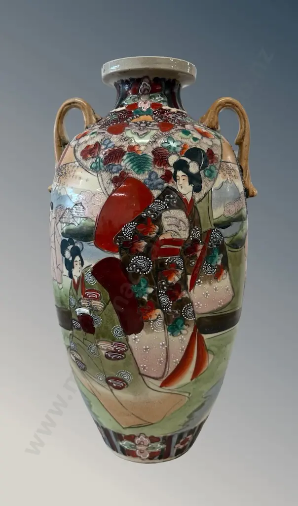 Satsuma Porcelain Vase H37cm Image 1++