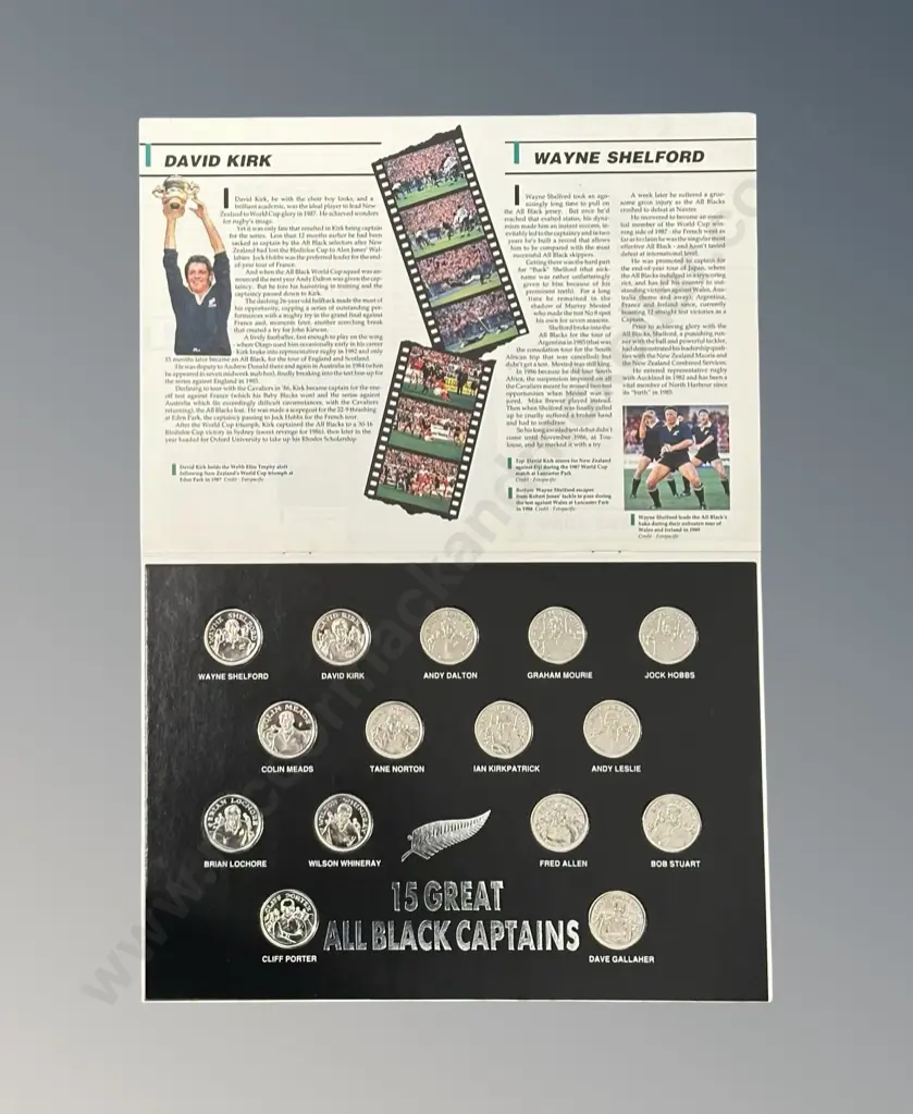 Caltex Medal Collections of Great All Blacks Captains and Great All Blacks Albums plus Nine Bags of Coins Image 1++