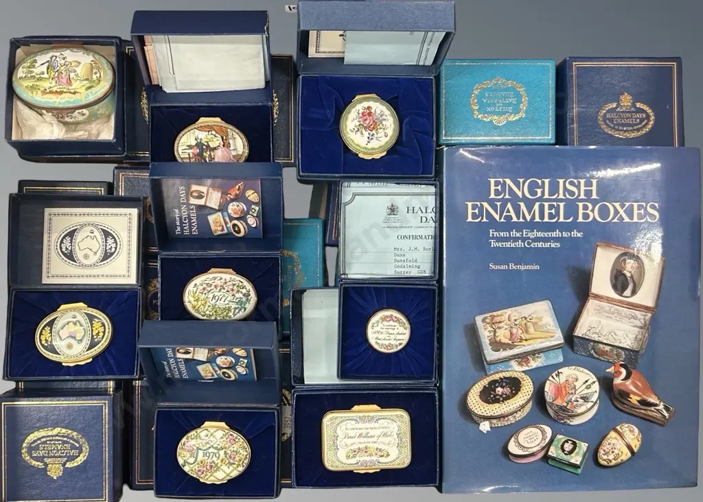 Collection of Enamel Boxes - Halcyon, Bilston & Battersea & Crummles, Including English Enamel Boxes Hardcover Book Image 1++