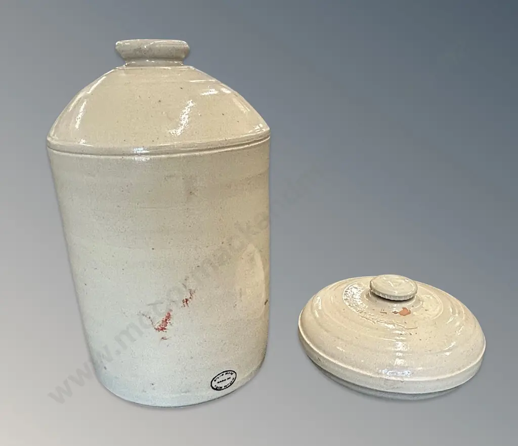Pottery Crock, H39cm and Pottery Circular Bed Warmer Image 1++
