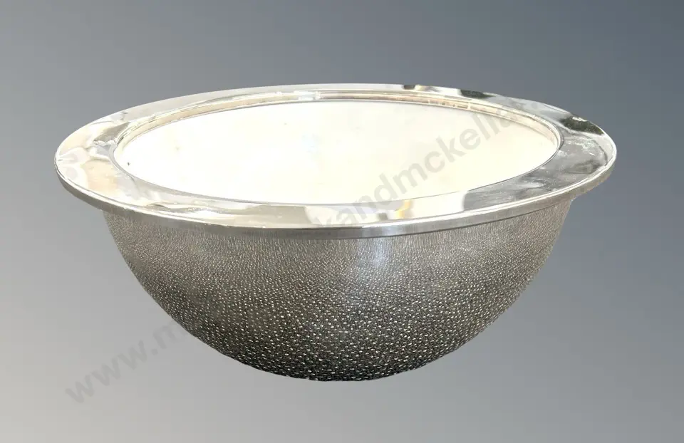 Cassetti, Italian Silver Plated Punch Bowl with Porcelain Lining Image 1++