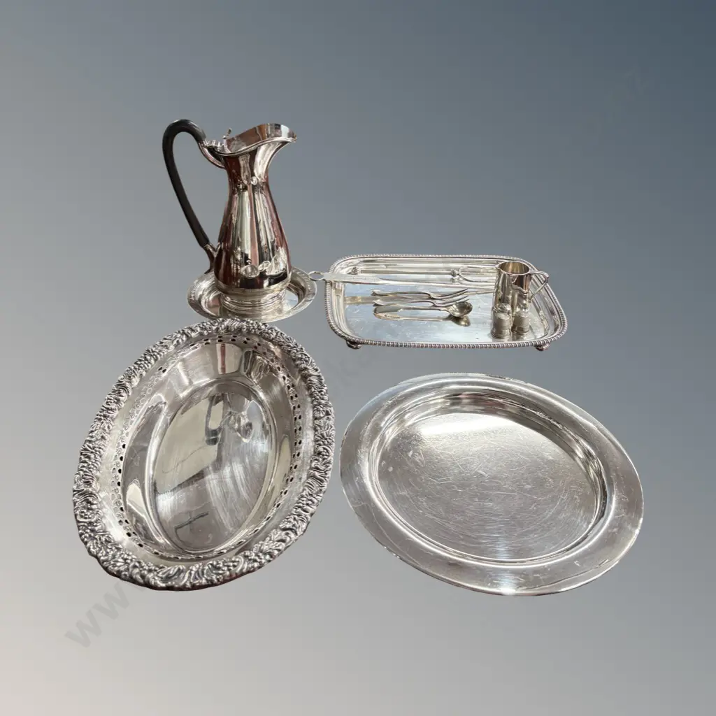 Assorted Silver Plate Jugs, Trays Teaspoons, Forks etc Image 1++