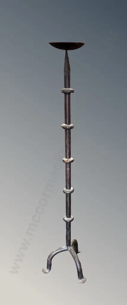 Wrought Iron Free Standing Candlestick on Tripod Base H107cm Image 1++