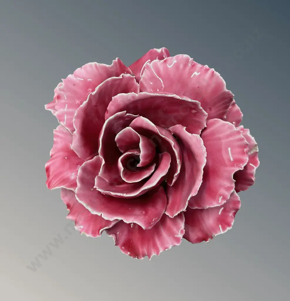 French Porcelain Wall Hanging Rose, Dia22cm (AF) Image 1++
