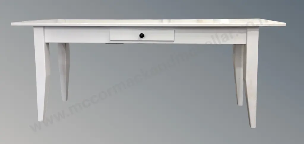 White Painted Hall Table, Single Drawer, H80xL200xD49cm Image 1++