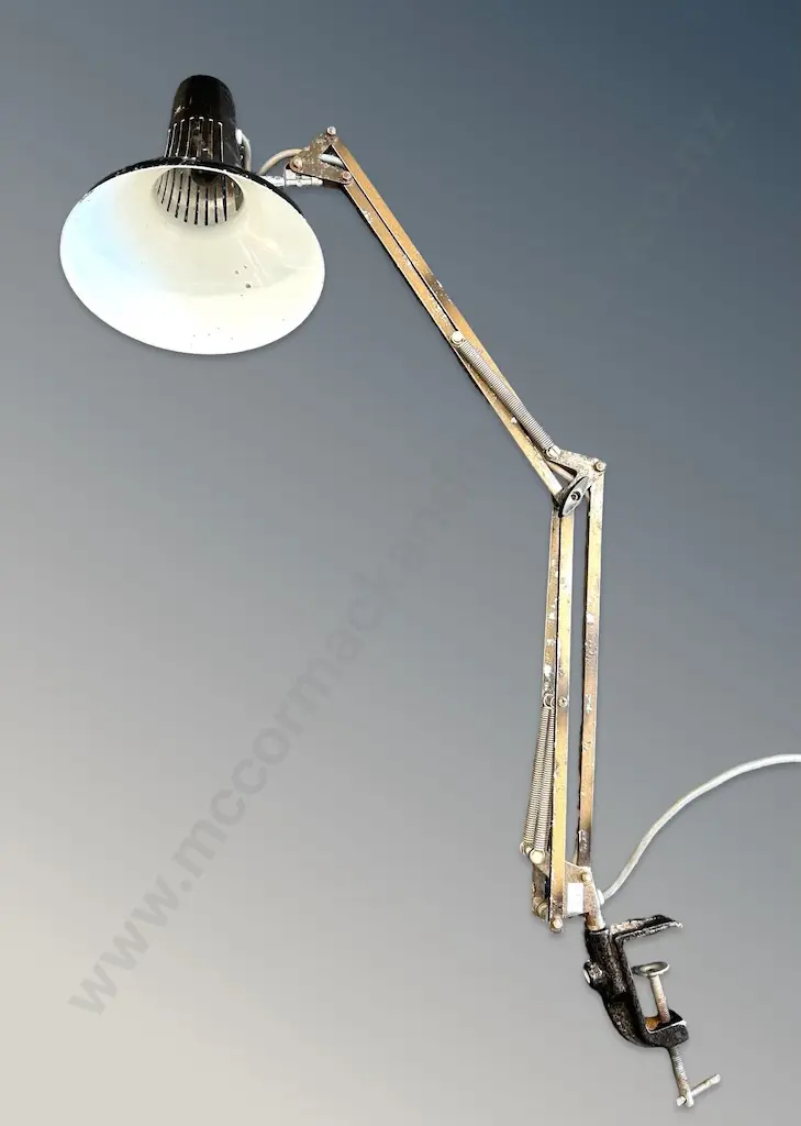 Mid Cent. Anglepoise Fitted Metal Desk Lamp with Clamp Base, Bronze Colour Image 1++