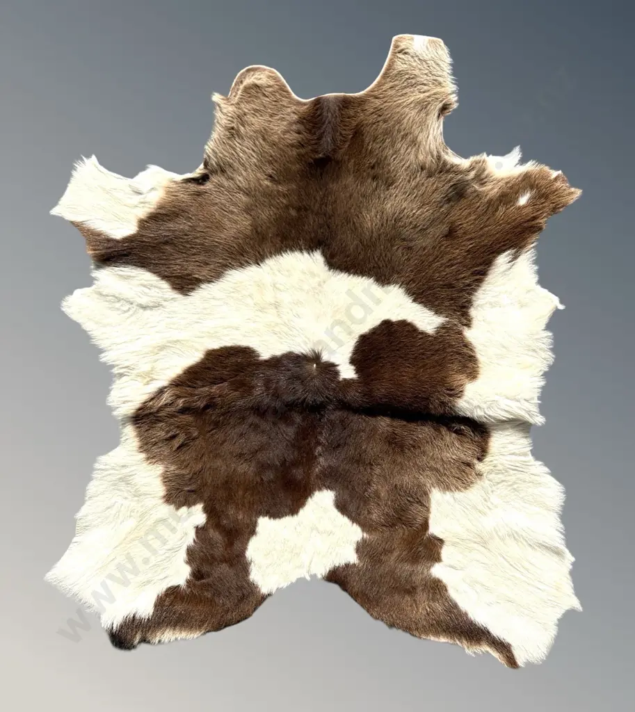 Brown and Cream Cowhide Rug 92x86cm Image 1++