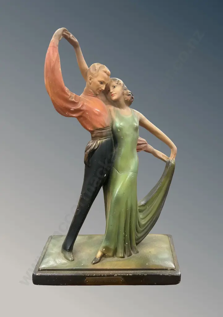Chalkware Spanish Dancing Figures , H35cm AF Image 1++