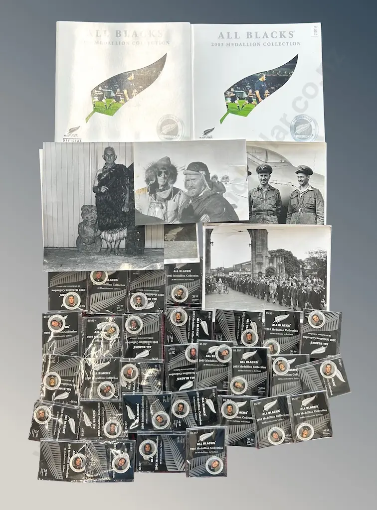Collection of All Black Medallions with 2 Albums and Early Photos Image 1++