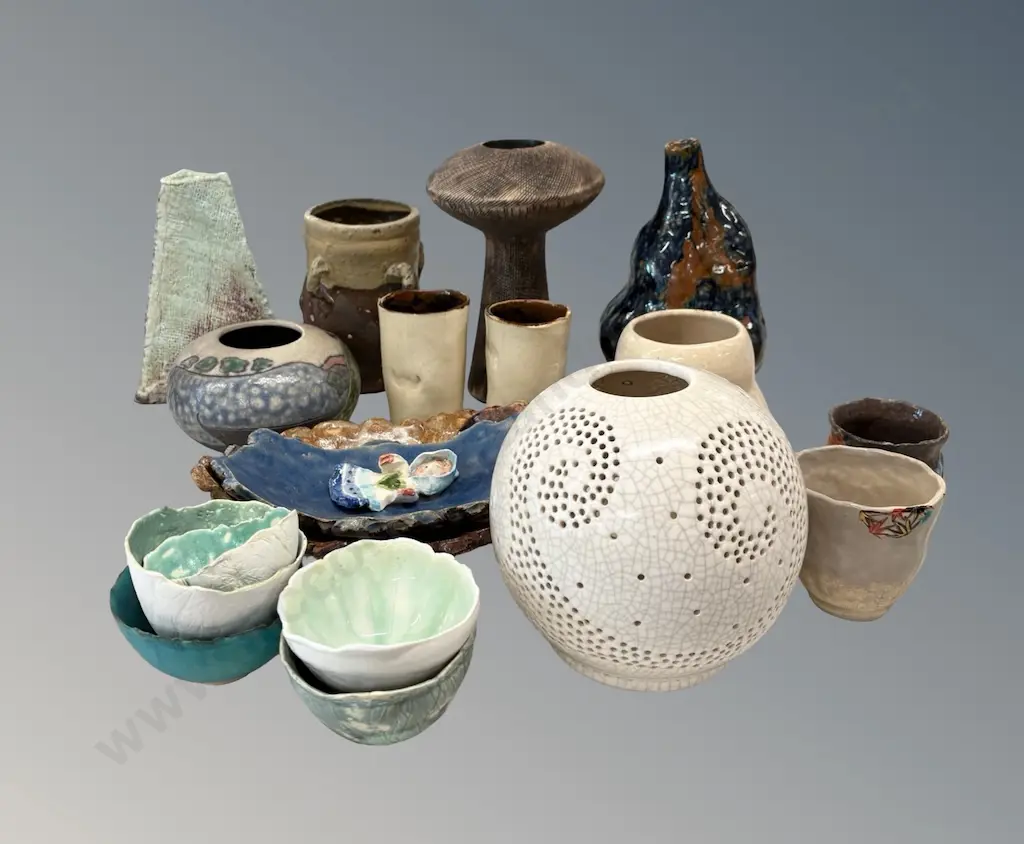 Collection of Studio Pottery, Vases, Dishes etc Image 1++