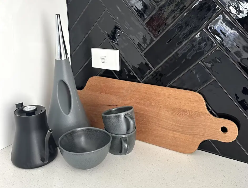 Oil Dispenser, Coffee Pot, Wooden Platter, Portuguese Cups and Bowl Image 1++