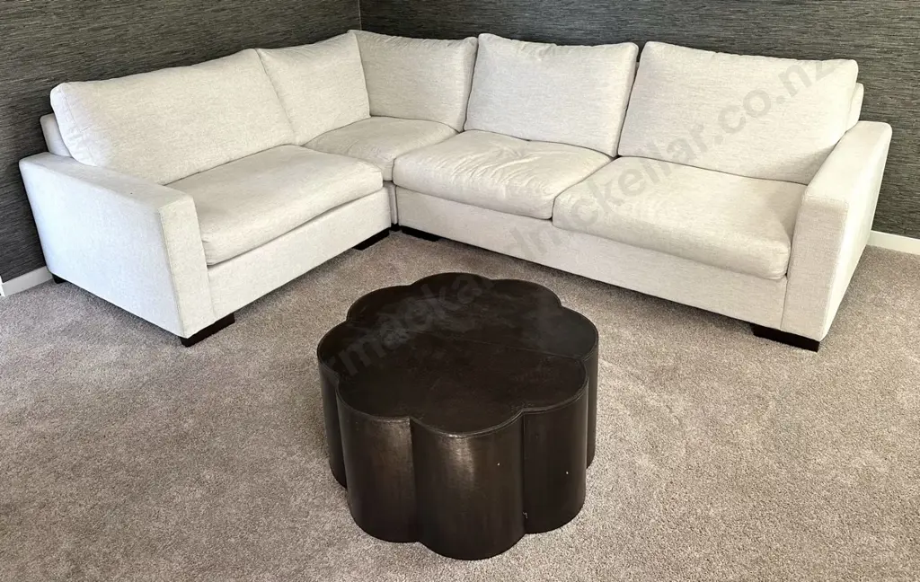 David Shaw Ribbed Linen Colour L-Shaped Sofa 310x235cm Image 1++