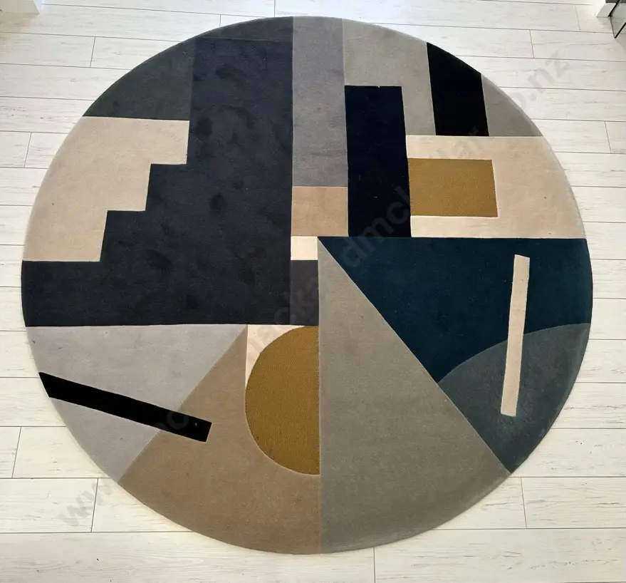 New Zealand Wool Delaunay Designer Circular Rug D210cm Image 1++