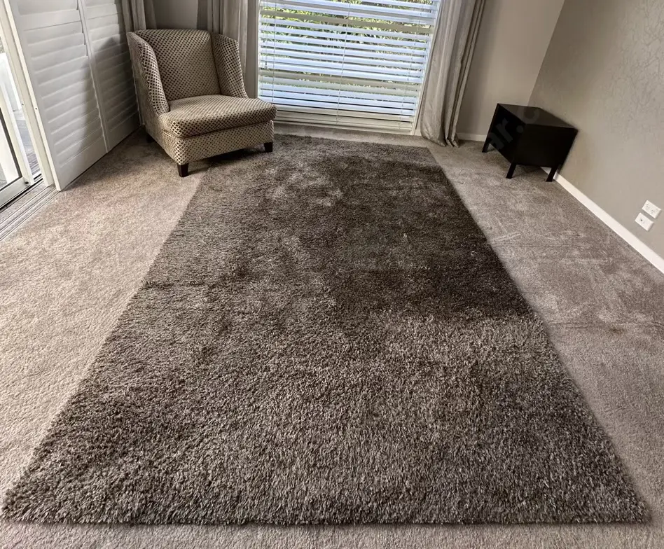 Artisan Wool Brown and Grey Shagpile Rug 302x200cm Image 1++