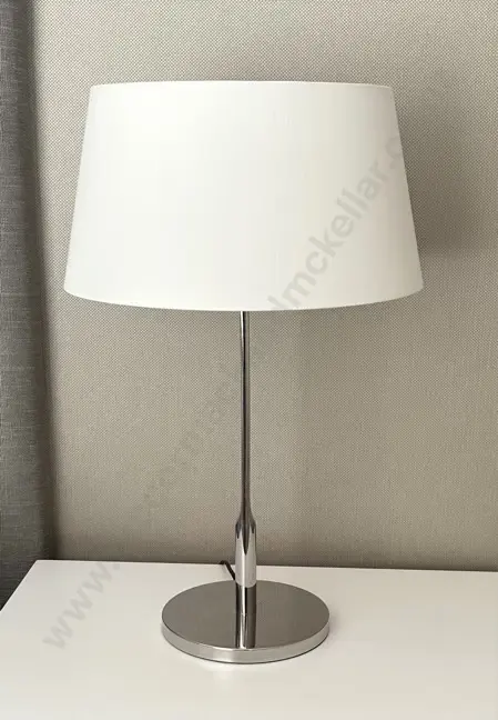 Pair of Chrome Based Table Lamps with Shades H60cm Image 1++