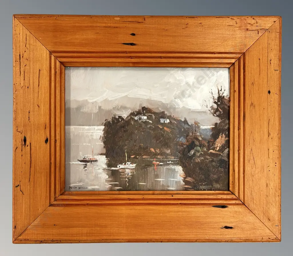 Peter Beadle - Paterson Inlet, Stewart Island 1976, oil on canvas, 215x290mm Image 1++