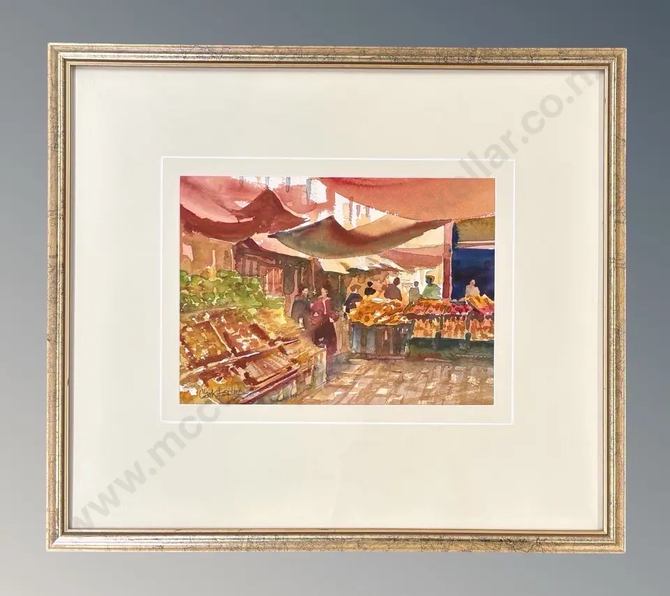 Clark Esplin - Milano, Mercato Italy, watercolour on paper, 240x330mm Image 1++