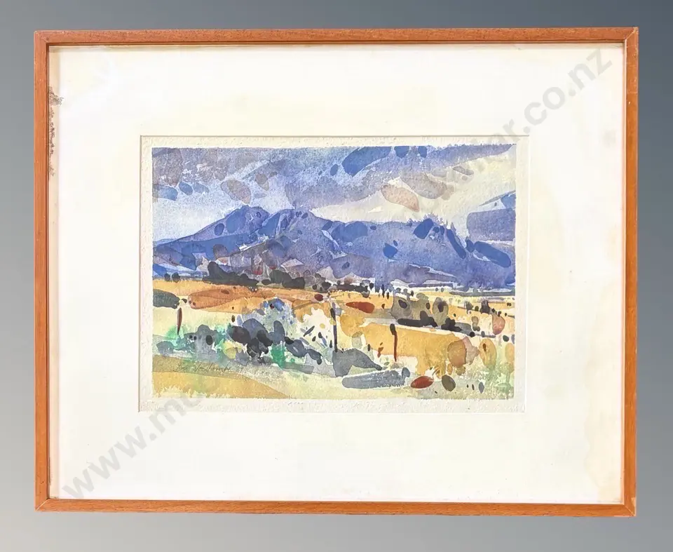 Ben Woollcombe - The Downs Geraldine, 1988, watercolour on paper, 260x370mm Image 1++