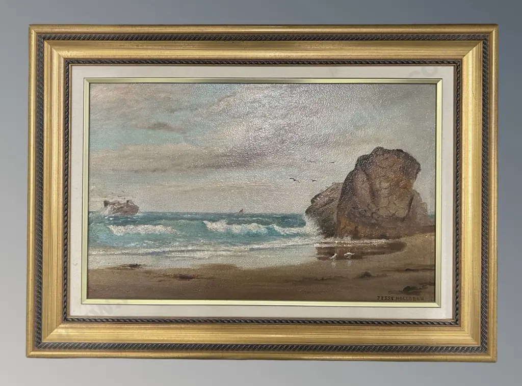 Jesse Hollobon - Breezy Day, Puketeraki Beach, oil, 270x440mm Image 1++