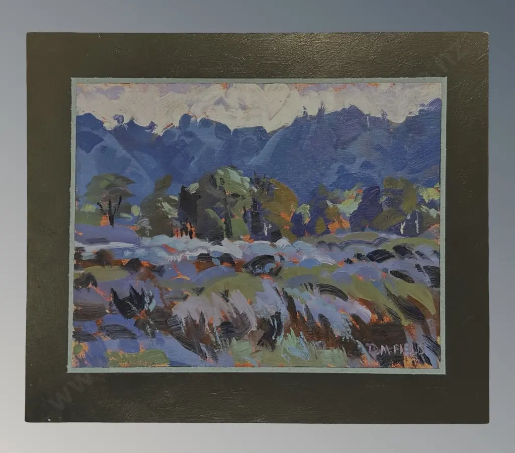 Tom Field - Trees, Avery's Hill, Buller, oil, 320x370mm Image 1++