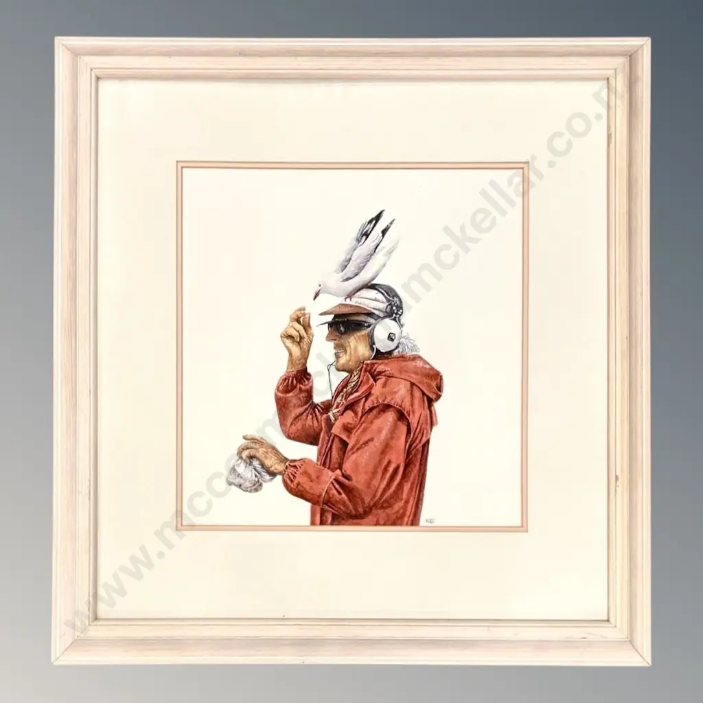 Trevor Platt - Bird Man, watercolour on paper, 350x330mm Image 1++