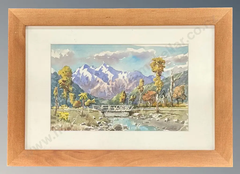 Aston Greathead - Evans Creek, West Coast, 1957, watercolour on paper, 135x215mm Image 1++