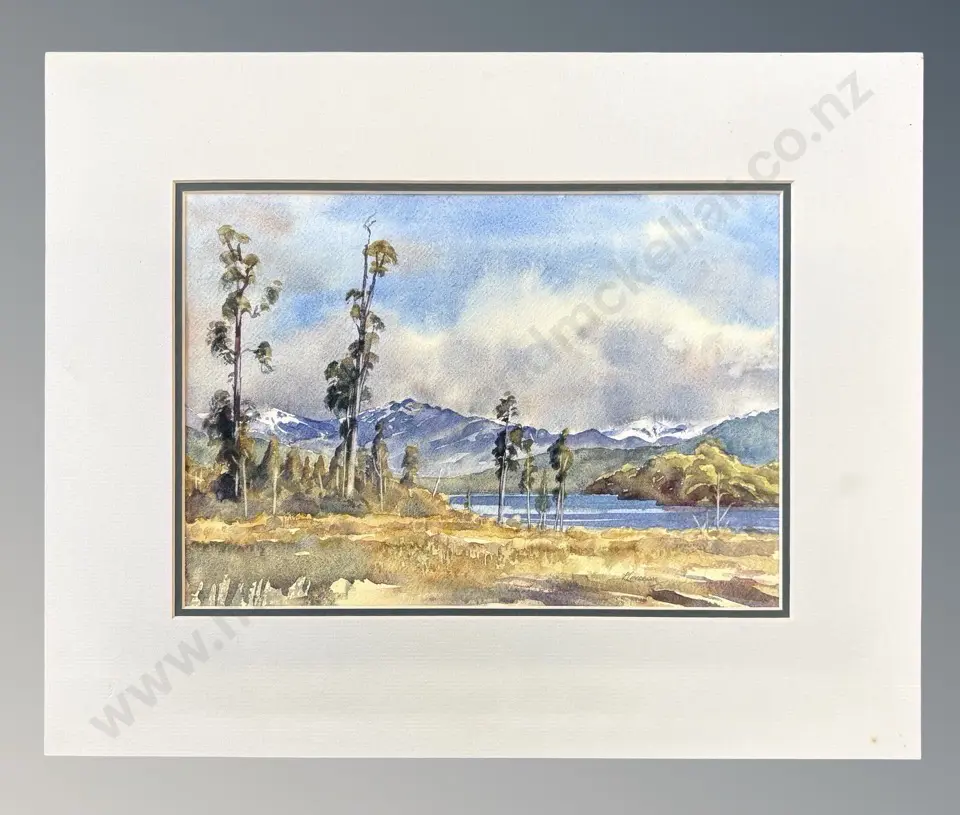 Pat Lindbom - Lake Kaniere, Westland, watercolour on paper, 205x295mm Image 1++