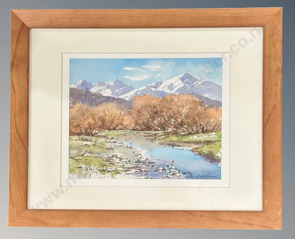 Aston Greathead - Hanmer River, watercolour on paper, 180x225mm Image 1++