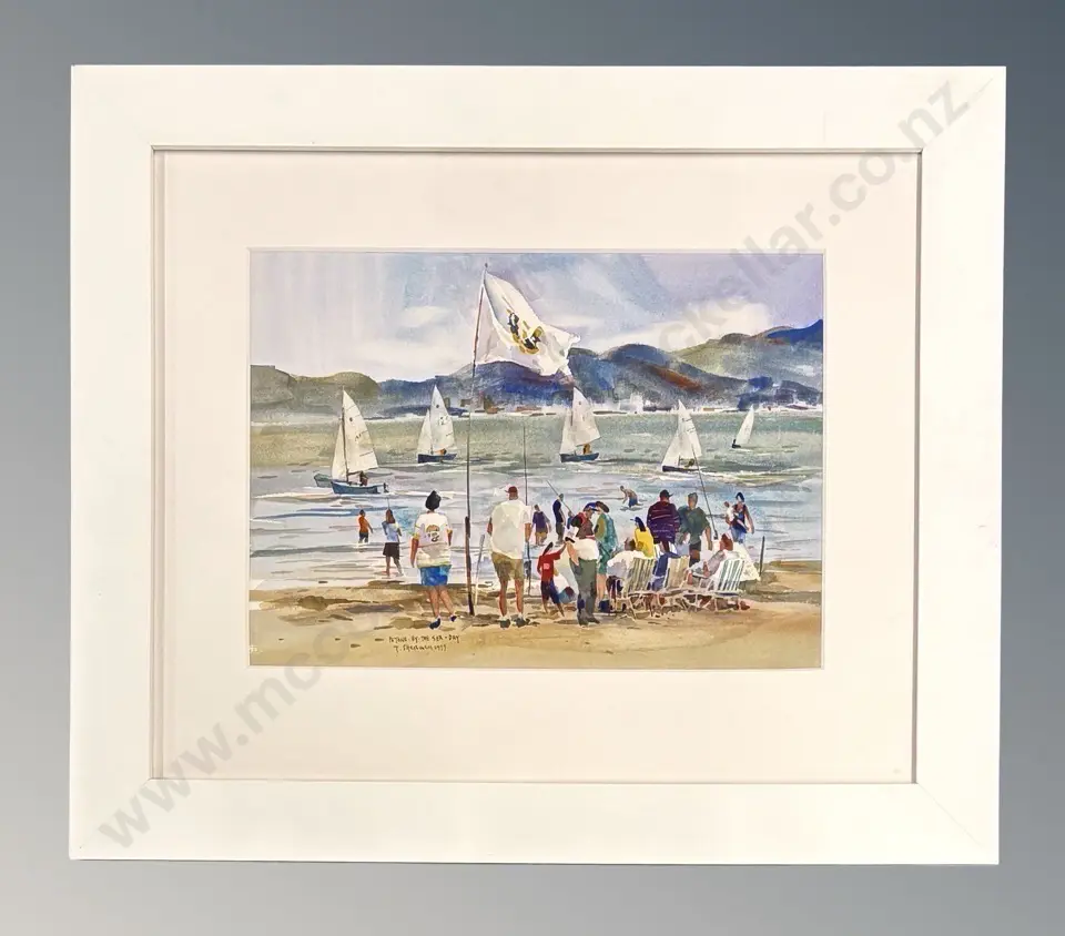Ted Sherwen - Petone by the Sea, 1999, watercolour on paper, 295x410mm Image 1++