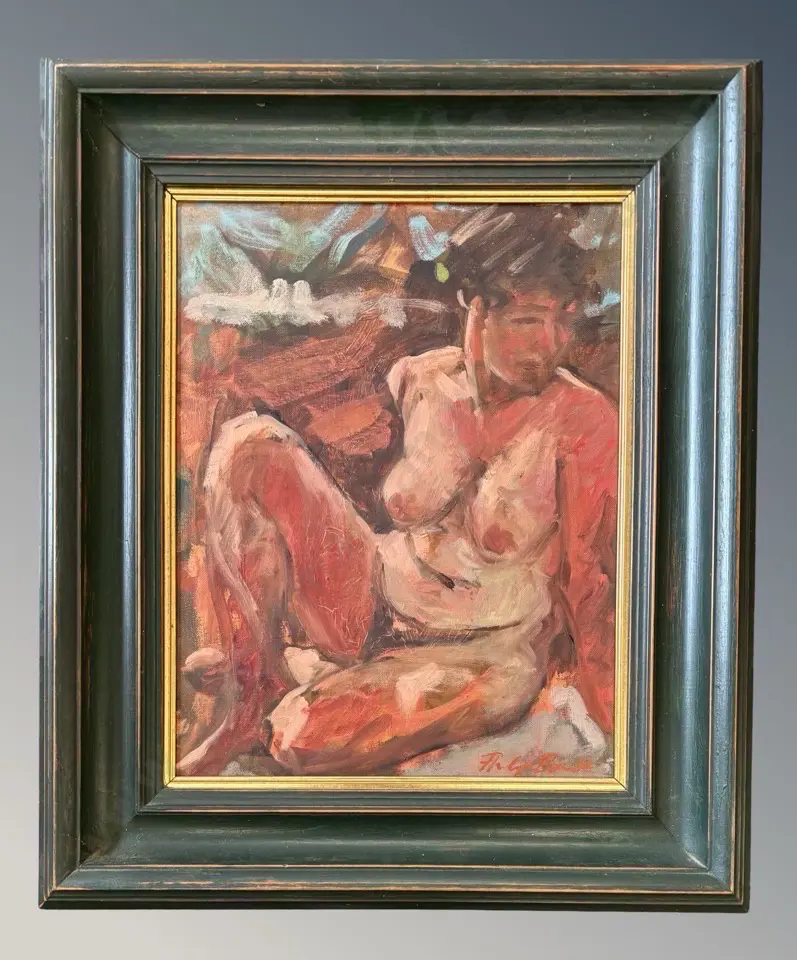 Philip Beadle - Figure Study, oil on board, 435x340mm Image 1++