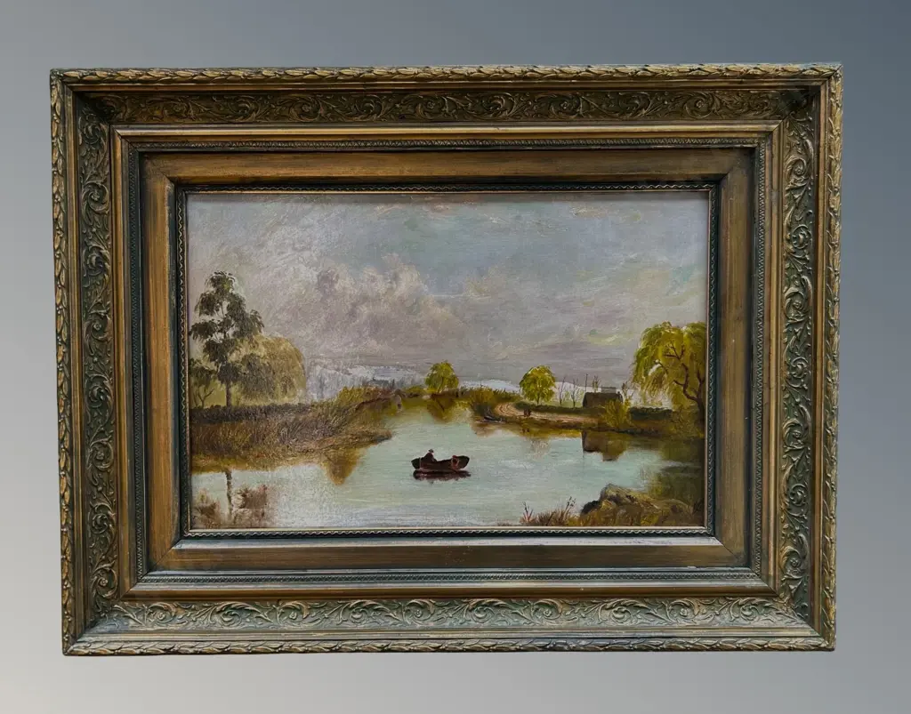 Jesse Hollobon - Avon River, oil on board, 1889, 285x435mm Image 1++