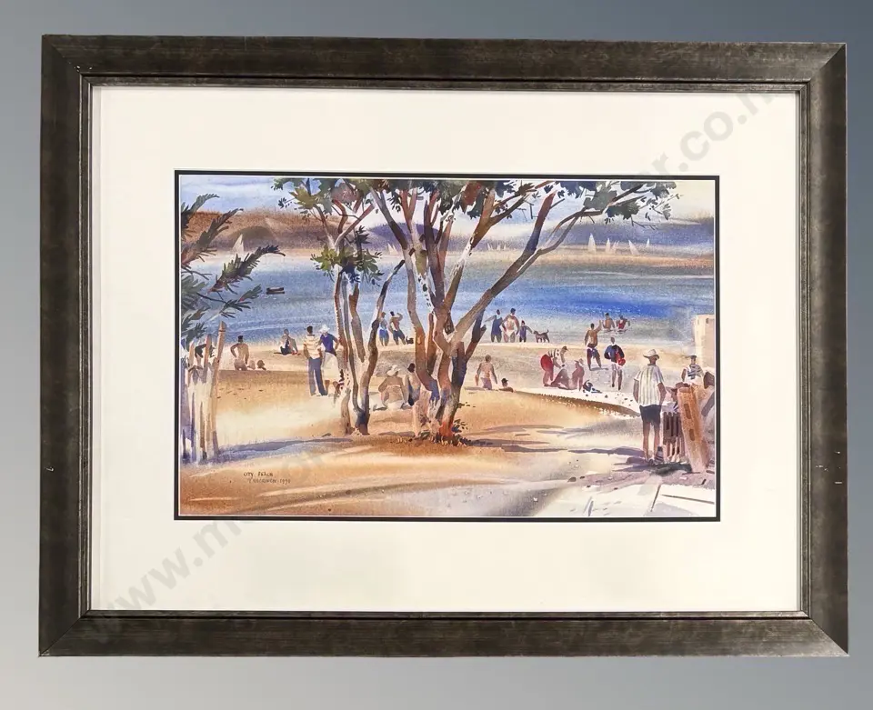 Ted Sherwen - City Beach, watercolour on paper, 315x500mm Image 1++