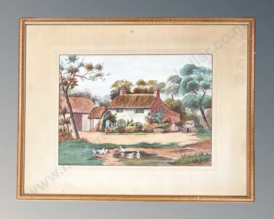 Jesse Hollobon - Old Farmhouse, Lancashire, watercolour on paper, 330x440mm Image 1++