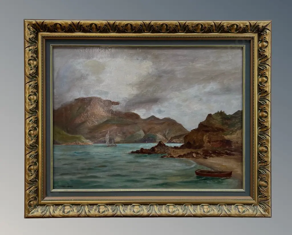 Jesse Hollobon - Lyttelton Harbour, oil on board, 435x580mm Image 1++