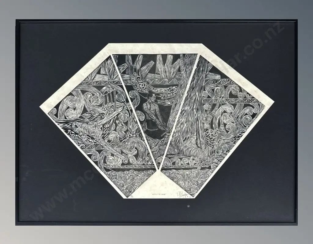 W Burke? - Rata and the Canoe, 1990, 7/10, work on paper, 530x800mm Image 1++