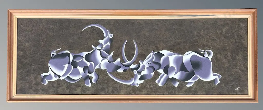 AS Coates - Untitled, acrylic, 350x1060mm Image 1++