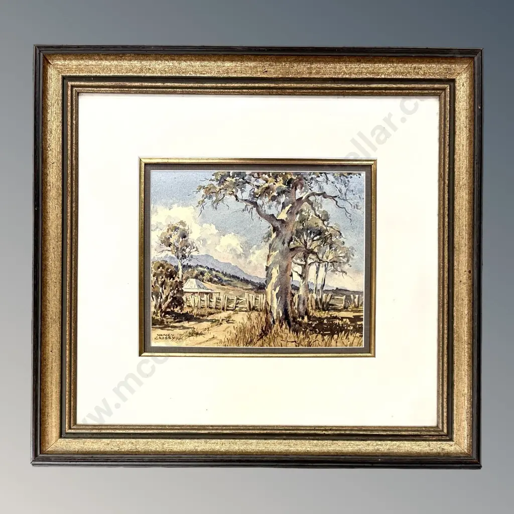 Nancy Crosby - Tree and Landscape, watercolour on paper, 200x240mm Image 1++