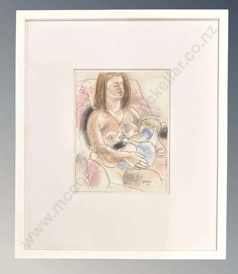 Lindsay Crooks - Mother and Child, 1989, pastel on paper, 295x220mm Image 1++
