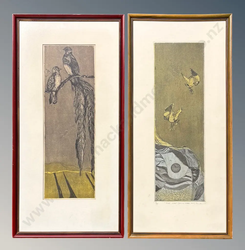 Penny Ormerod (2) - The Nest (Mating Dance Series) etching 5/5 & one other, 500x160mm & 480x160mm Image 1++