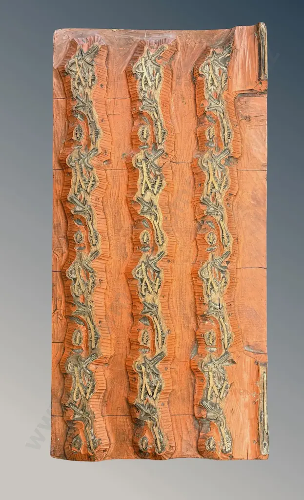 Wooden Wallpaper Printmaking Block - attrib. to William Morris L56xW28.5xD6cm Image 1++