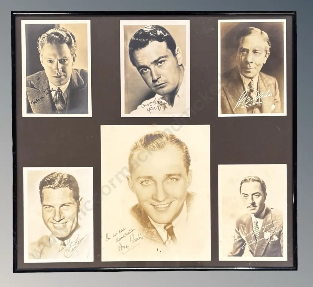 Signed American Actor Photographs - Lew Ayres, William Powell, Bing Crosby, Richard Arlen, Nelson Eddy, George Arliss, Image 1++