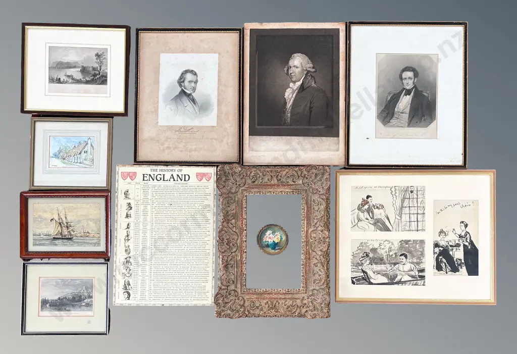 Assorted Etchings, Watercolours and Frames Image 1++