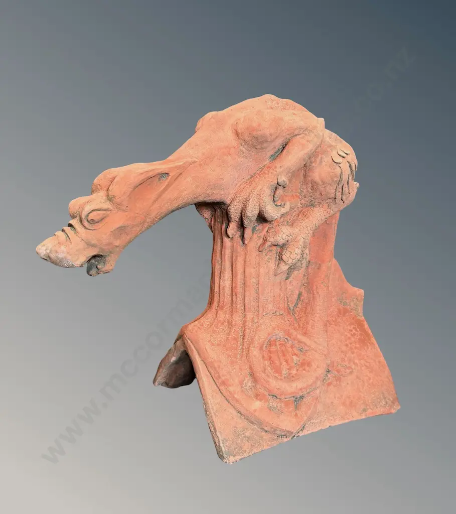 Terracotta Dragon Roof Tile H46cm Image 1++