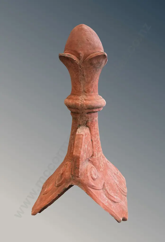 Terracotta Fleur De Lis Roof Tile (small chip to back) H59cm Image 1++