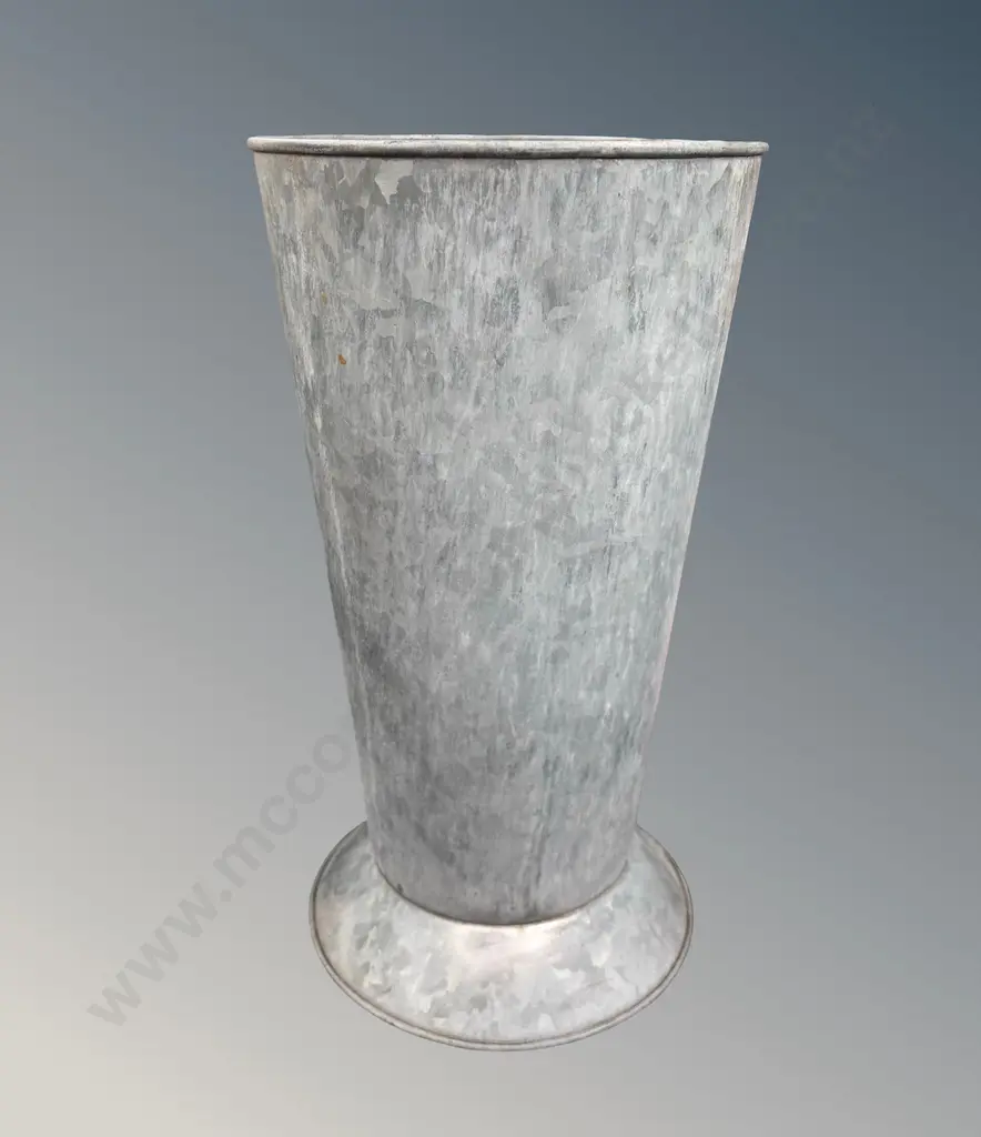 French Tin Flower Container with Flared Base H40xD22cm Image 1++