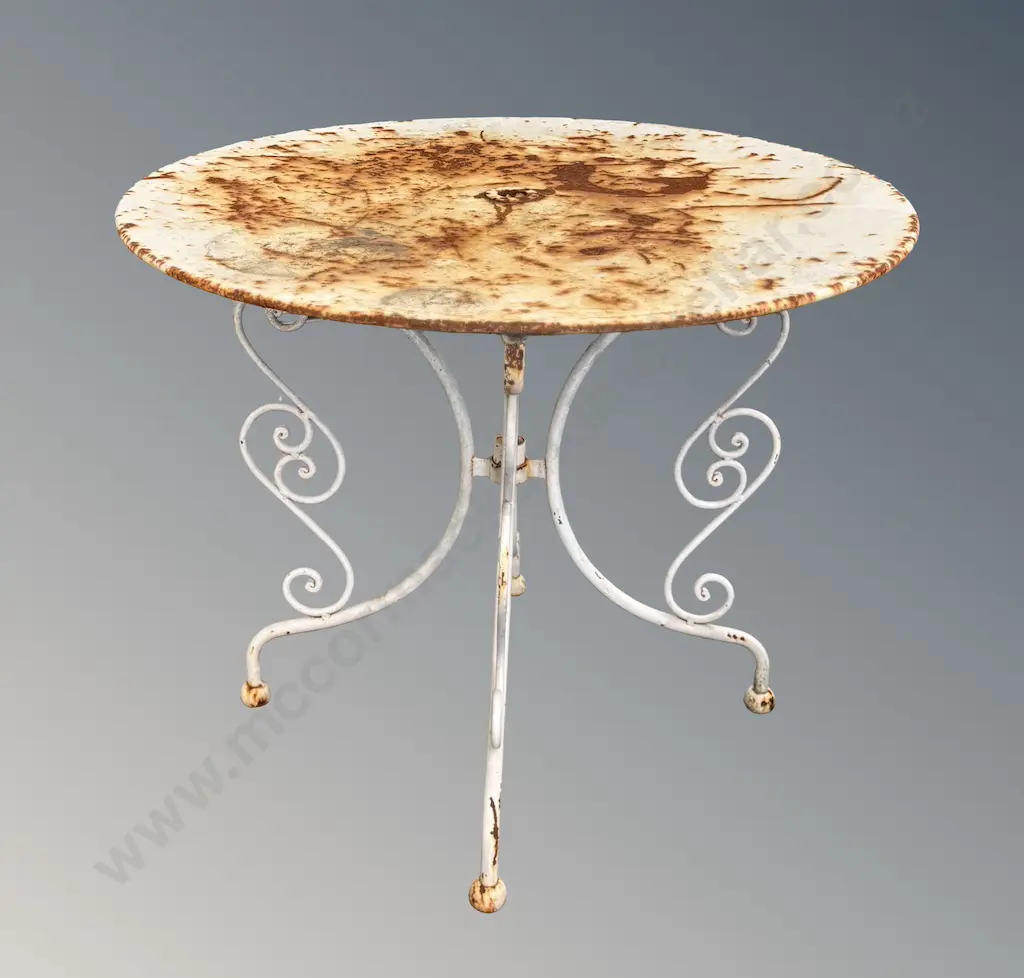 French Metal Cafe Table D100cm Image 1++