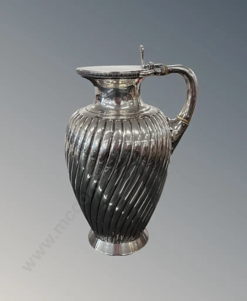Sterling Silver Lidded Ewer, H23cm, TW665gms Image 1++