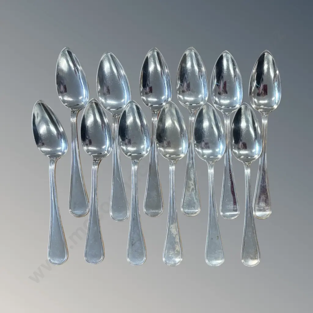 Twelve Sterling Silver Dessert Spoons, TW905gms Image 1++