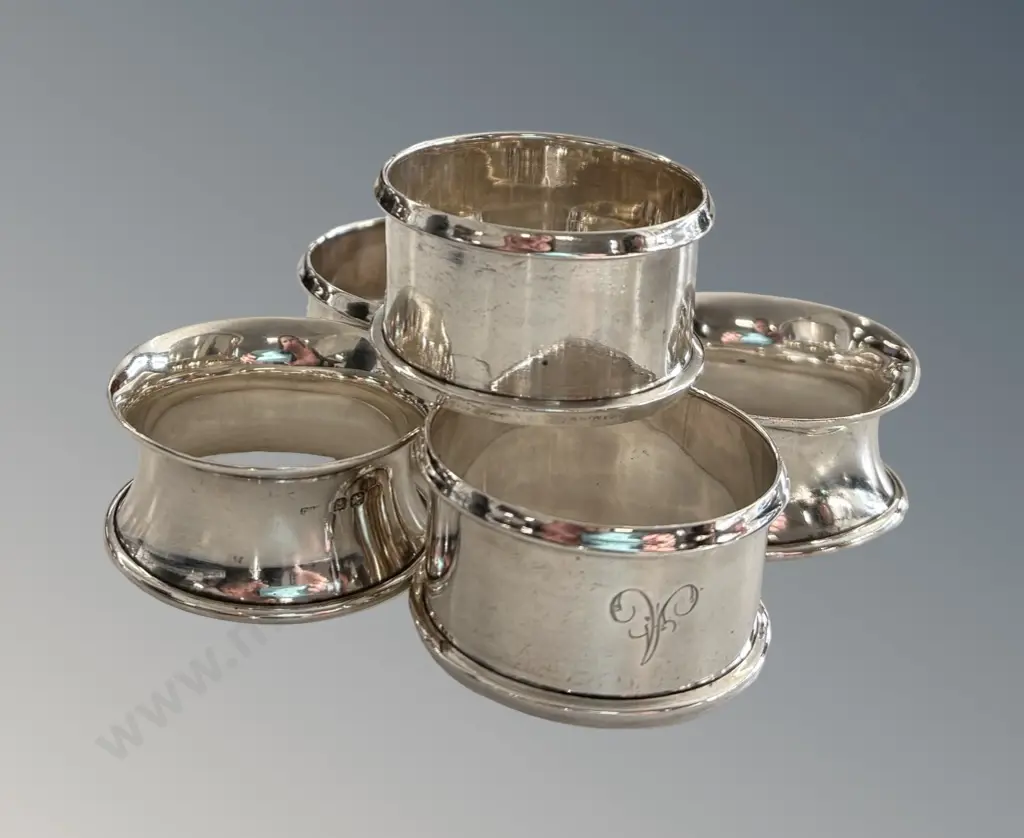 Sterling Silver Napkin Rings TW81gms Image 1++