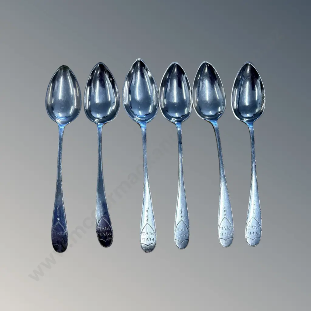 Six 835 Silver Teaspoons, TW50gms Image 1++